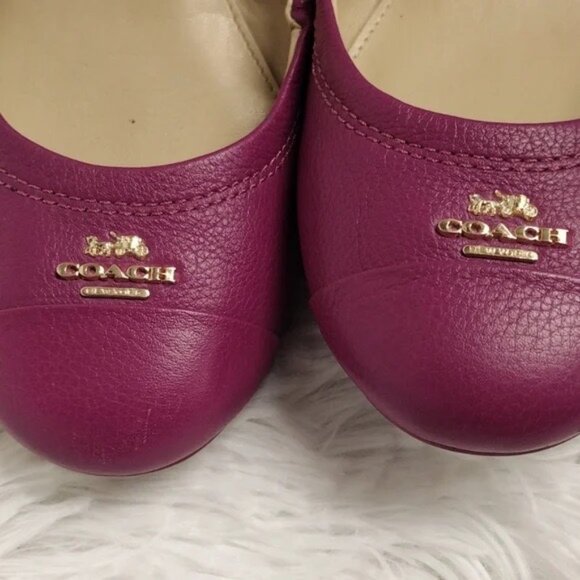 EUC! Coach Fuchsia Pink Leather Camilla Ballet Flats Size 10 - Picture 5 of 10